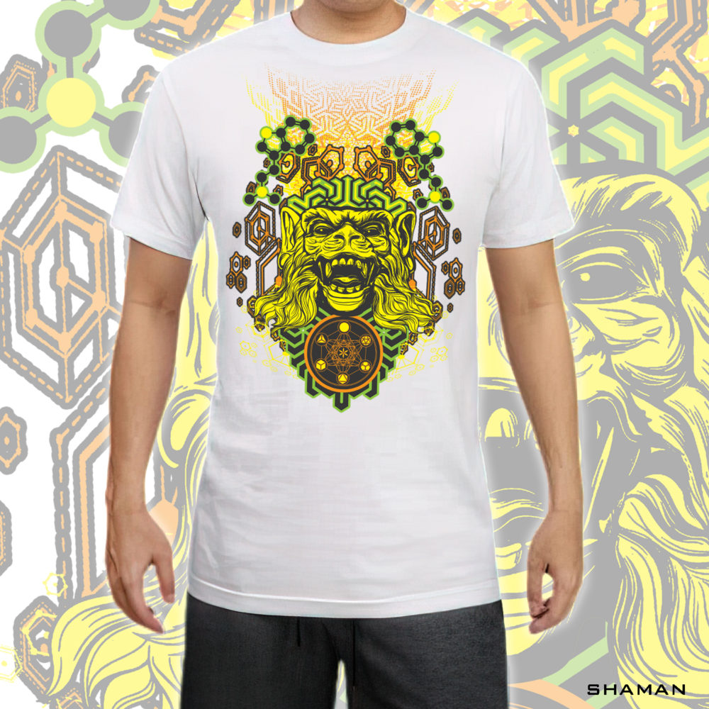 Hanuman White Tee With BG Hanuman White Tee With BG