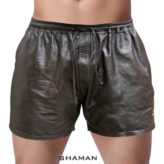 front look leather shorts