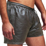 side look leather shorts