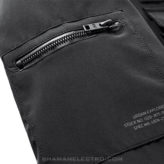 Techwear Black Hooded Jacket Detail 06