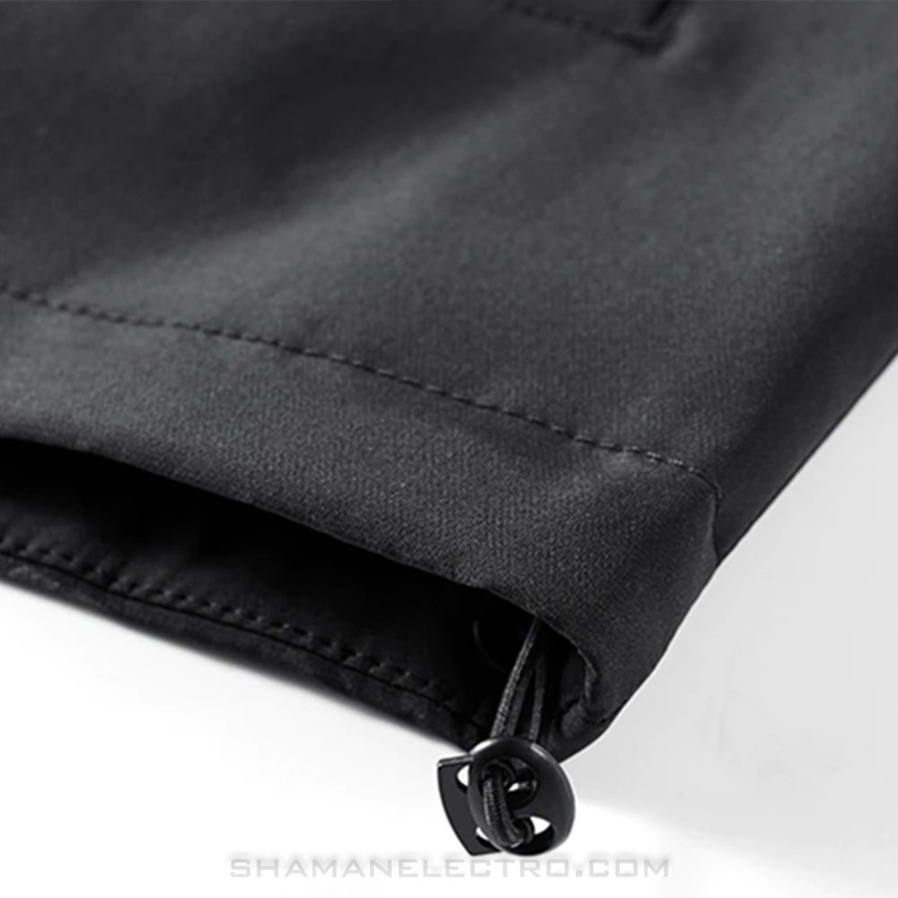 Techwear Black Hooded Jacket Detail 09