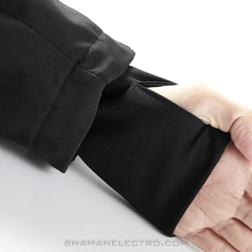 Techwear Black Hooded Jacket Detail 10 Techwear Black Hooded Jacket Detail 10