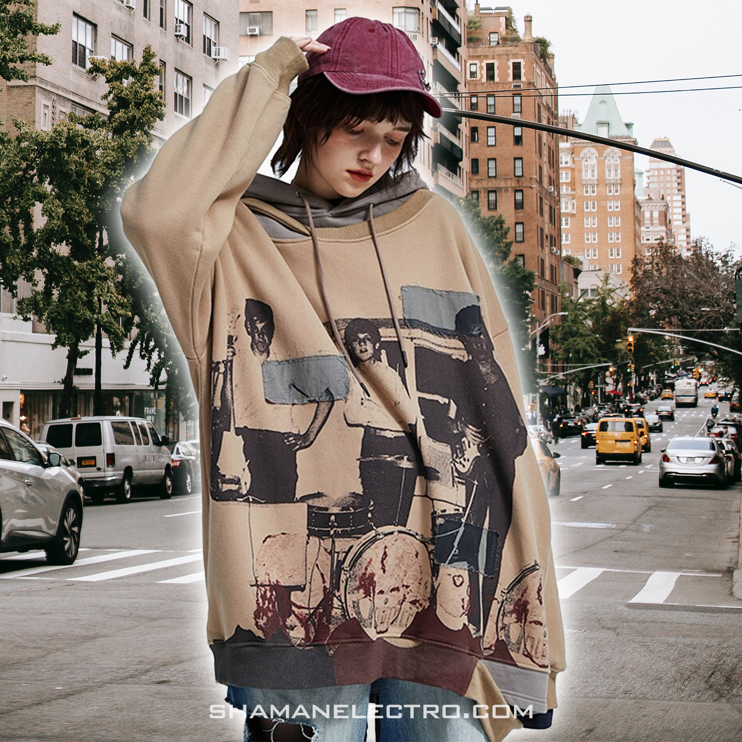 WEROK Ripped Patchwork Hoodie